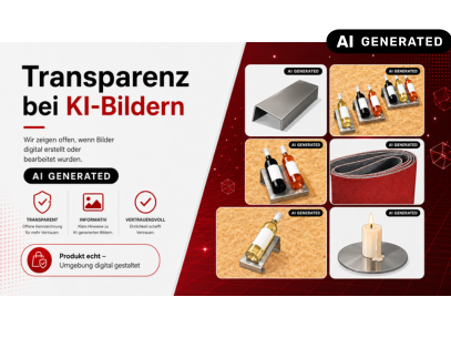 Transparenz bei KI-generierten und KI-bearbeiteten Bildern - KI-generierte Bilder im Shop | Transparenz bei Steinacker Metall
